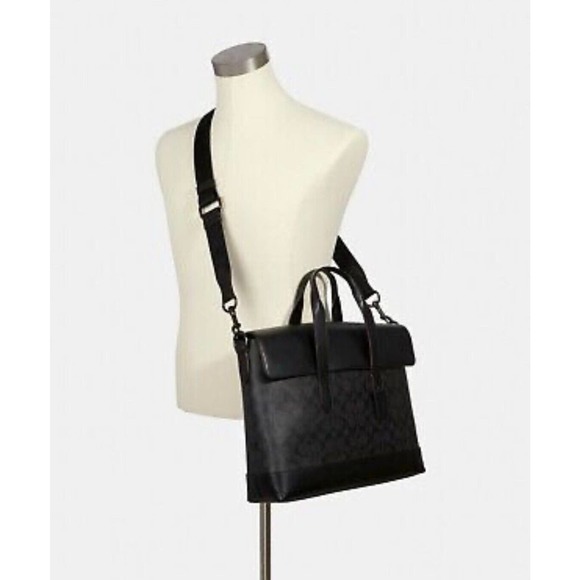 NWT Coach Hamilton Portfolio Shadow Brief In Signature Canvas 4190 MSRP $450 - Picture 12 of 15